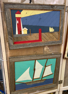 Lighthouse and Sailboat Barn Quilts