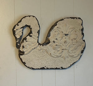 Antique Embossed Tin Swan